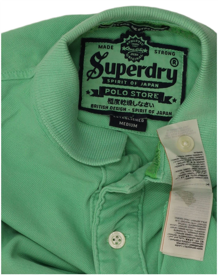 Tricou polo Rugby Superdry pentru bărbați, bumbac verde mediu