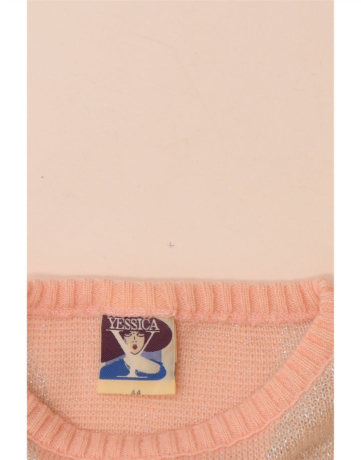 YESSICA Pulover pentru femei cu gât de barcă EU 44 XL roz chevron acrilic