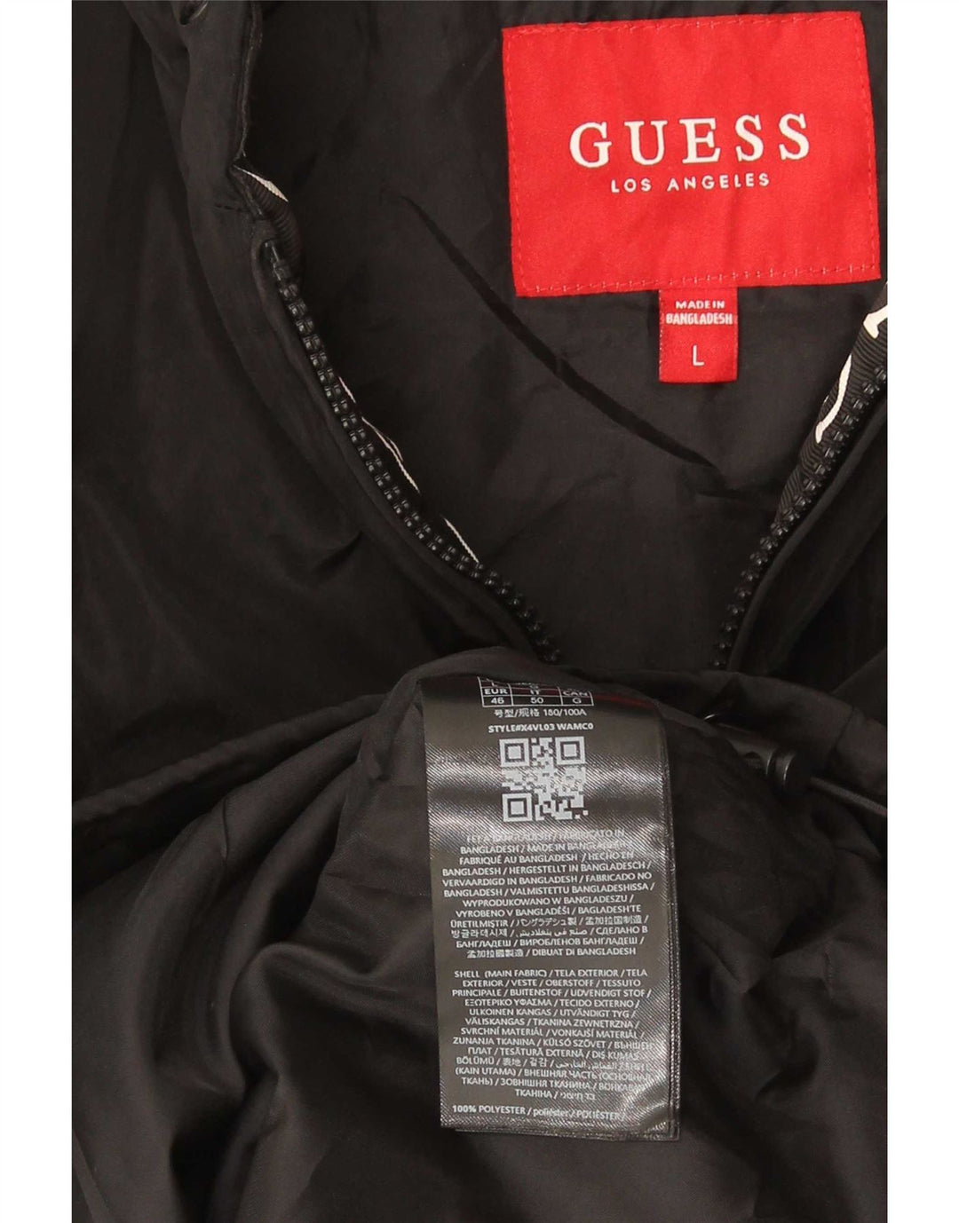 Jachetă de ploaie Guess pentru bărbați UK 40, mare, negru, poliester