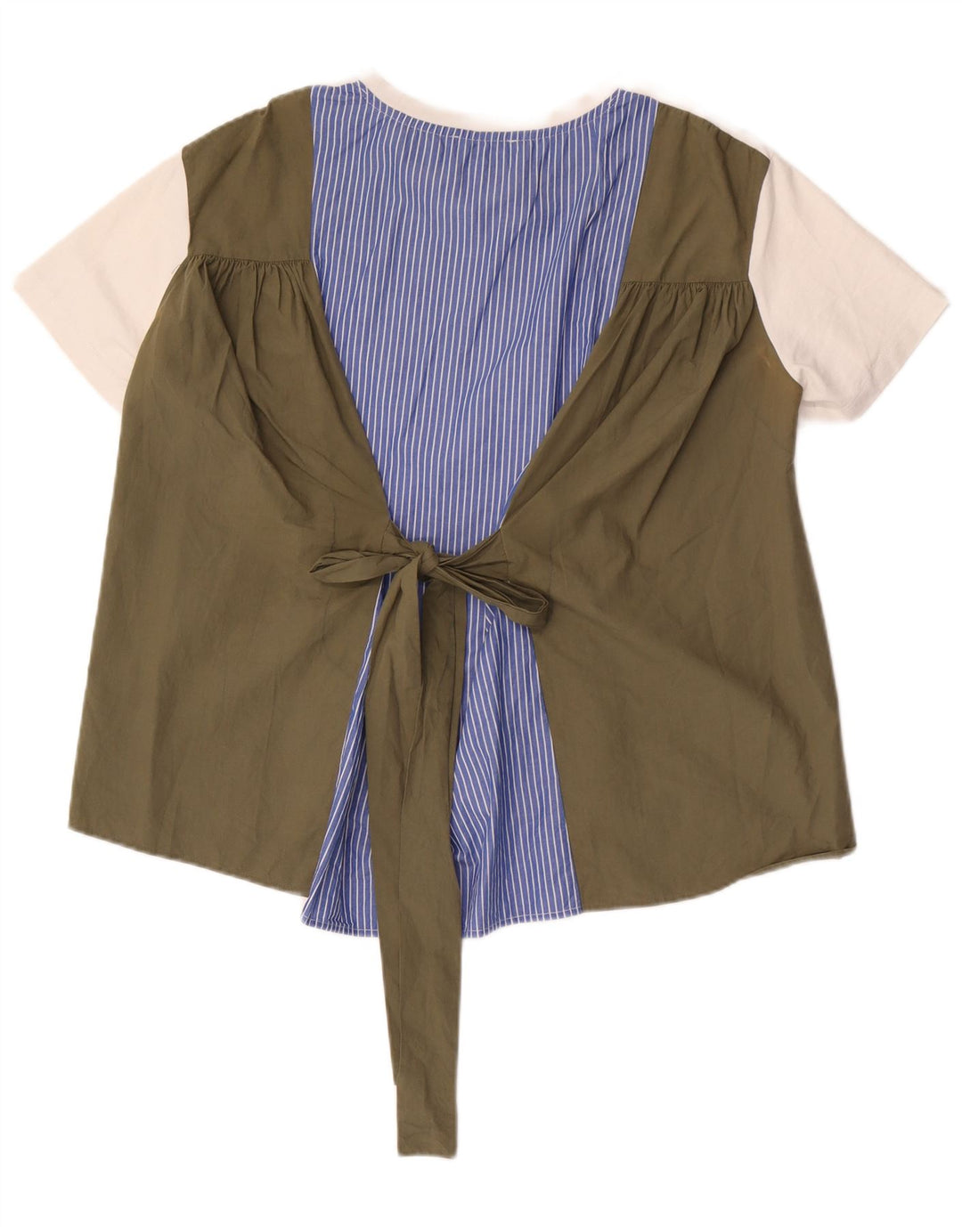 Bluză supradimensionată pentru femei Zara UK 14 Medium White Colorblock Bumbac