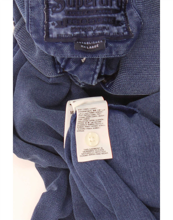 Tricou polo pentru bărbați Superdry 2XL, bumbac albastru