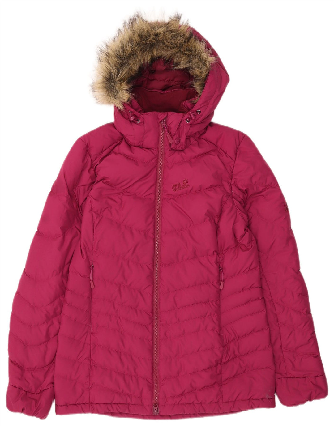 Jack Wolfskin Jachetă căptușită cu glugă pentru femei UK 8/10 Poliester roz mic