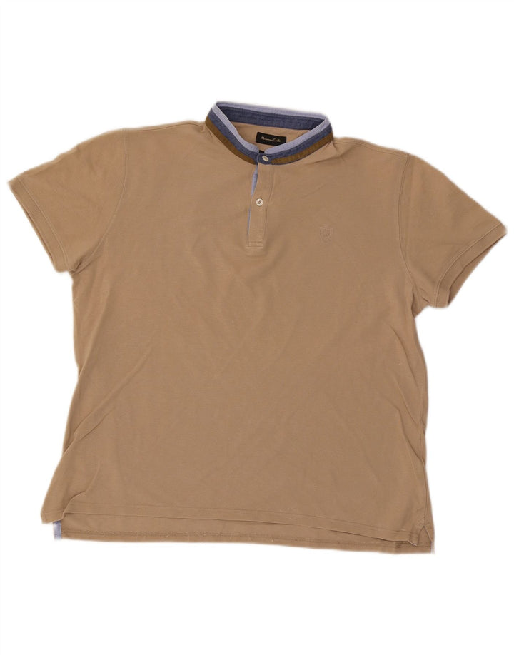 Cămașă polo Massimo Dutti pentru bărbați, în formă lejeră, mare, bej