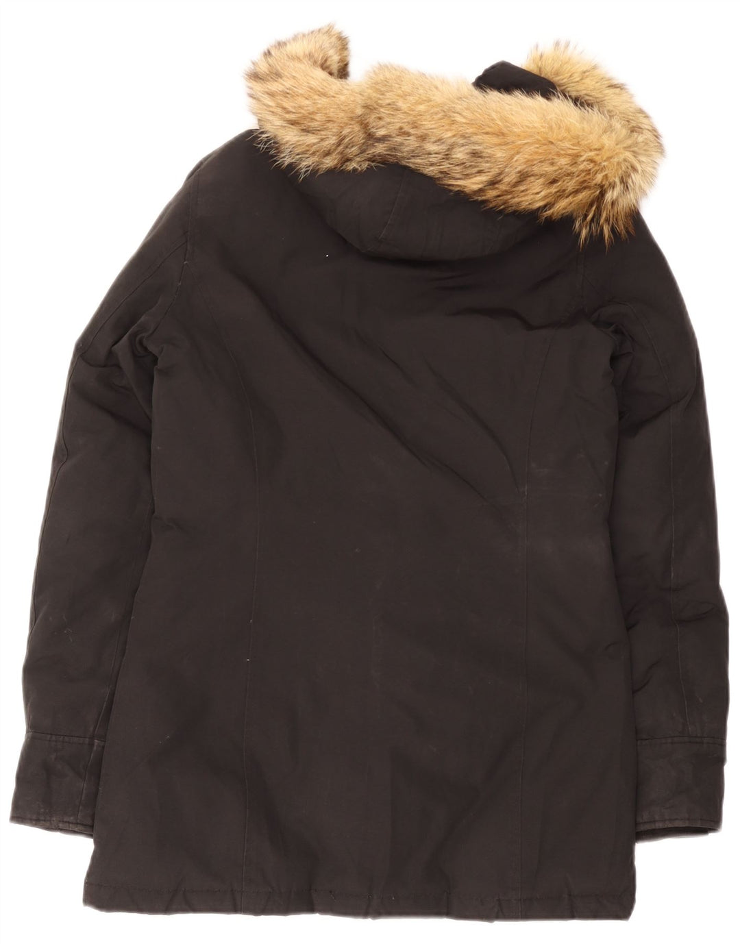 Jachetă căptușită cu glugă Woolrich pentru femei UK 10, bumbac negru mic