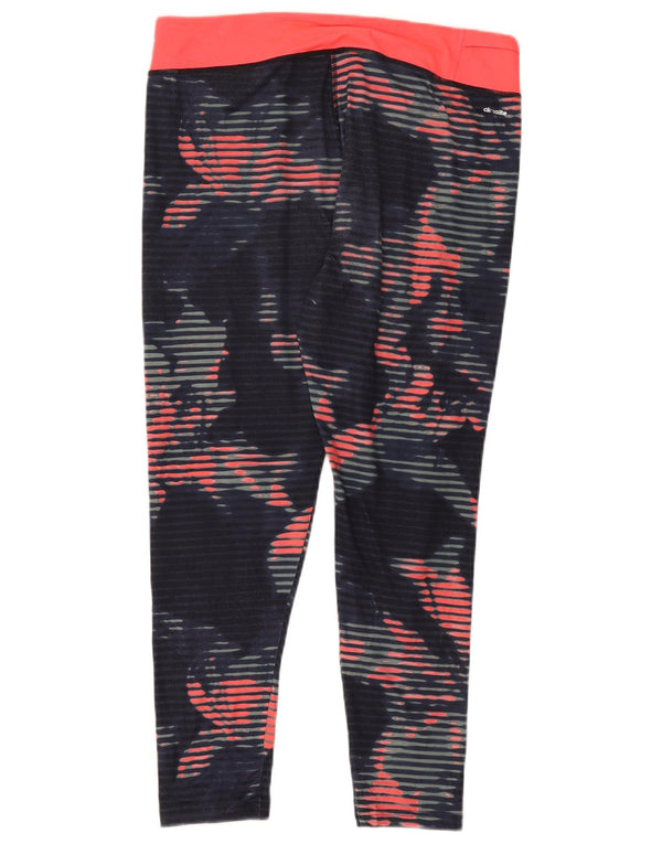 Leggings Climalite ADIDAS pentru femei Marea Britanie 16/18, mari bleumarin, floral