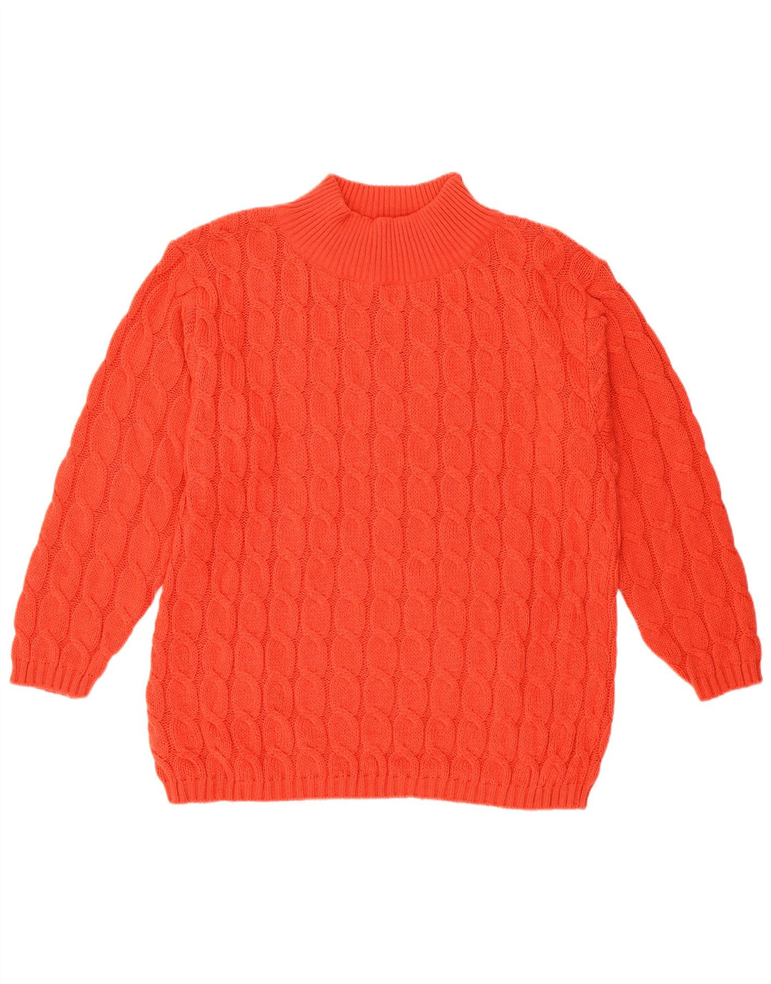 VINTAGE Pulover cu gât țestoasă pentru femei UK 14 Lână roșie medie