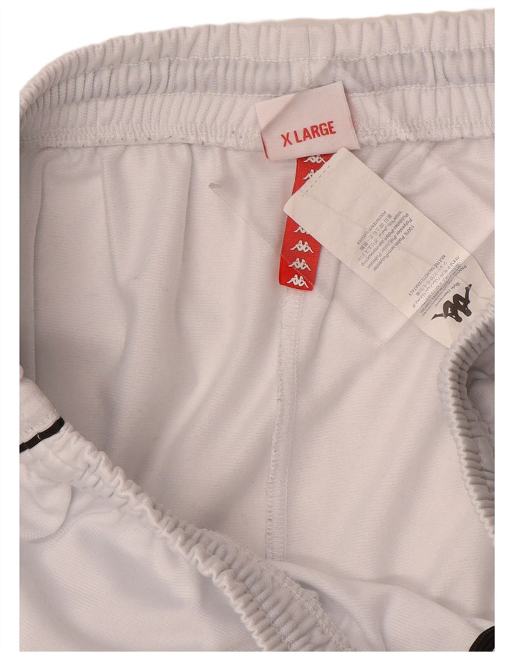 Pantaloni scurți sport grafic KAPPA pentru bărbați XL, alb, poliester color bloc