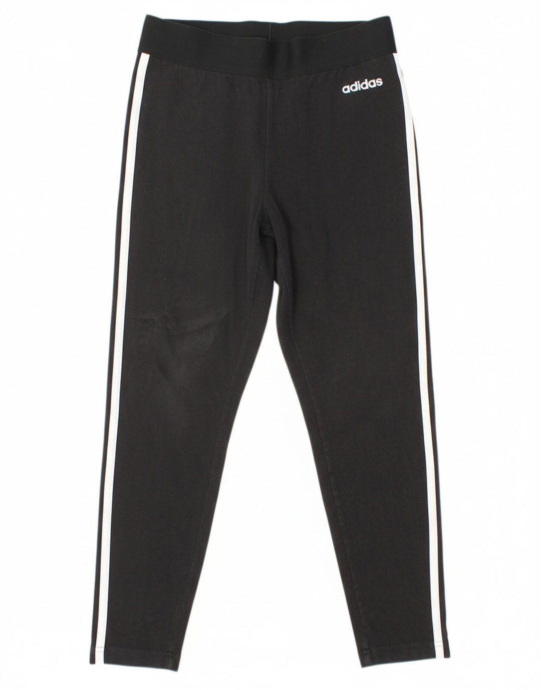 ADIDAS Womens Leggings UK 12/14 Medium  Black Cotton