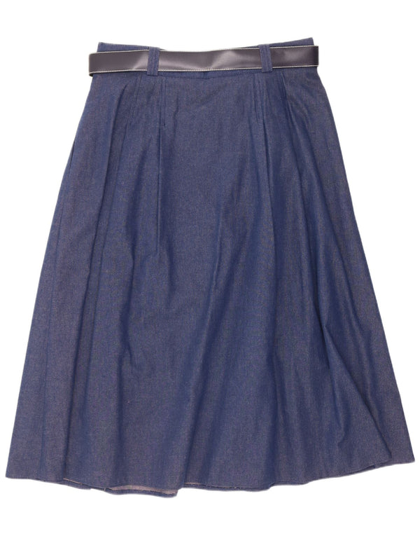 Fusta în formă de A pentru femei St Michael cu talie înaltă UK 18 XL W32 Bumbac bleumarin