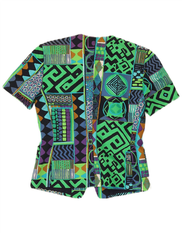 Jachetă vintage pentru femei cu 3 nasturi IT 42 Medium Multicolor Geometric