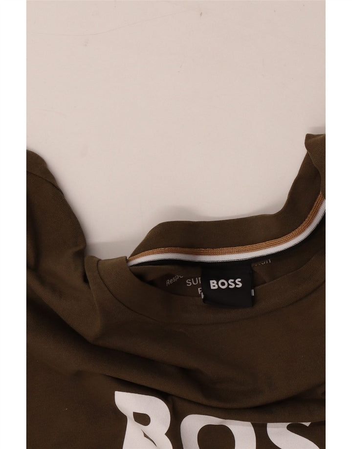 Tricou grafic pentru bărbați Hugo Boss Top Mediu Kaki