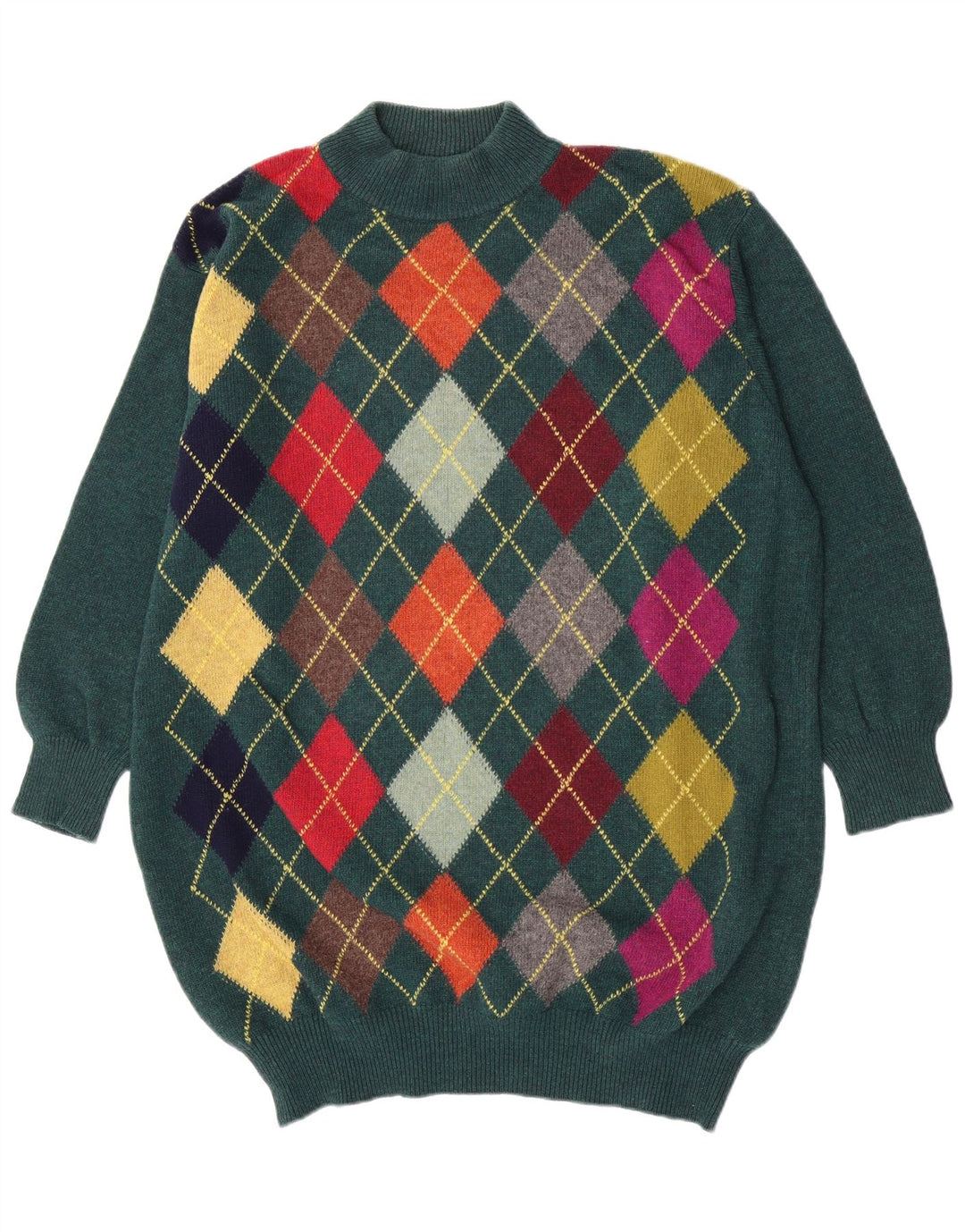 Pulover pentru femei Benetton cu gât țestoasă supradimensionat IT 48 XL verde