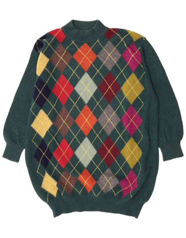 Pulover pentru femei Benetton cu gât țestoasă supradimensionat IT 48 XL verde
