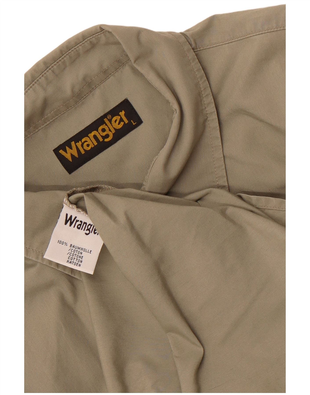 Cămașă cu mânecă scurtă Wrangler pentru bărbați, bumbac kaki mare