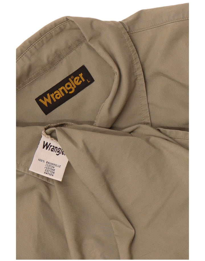 Cămașă cu mânecă scurtă Wrangler pentru bărbați, bumbac kaki mare