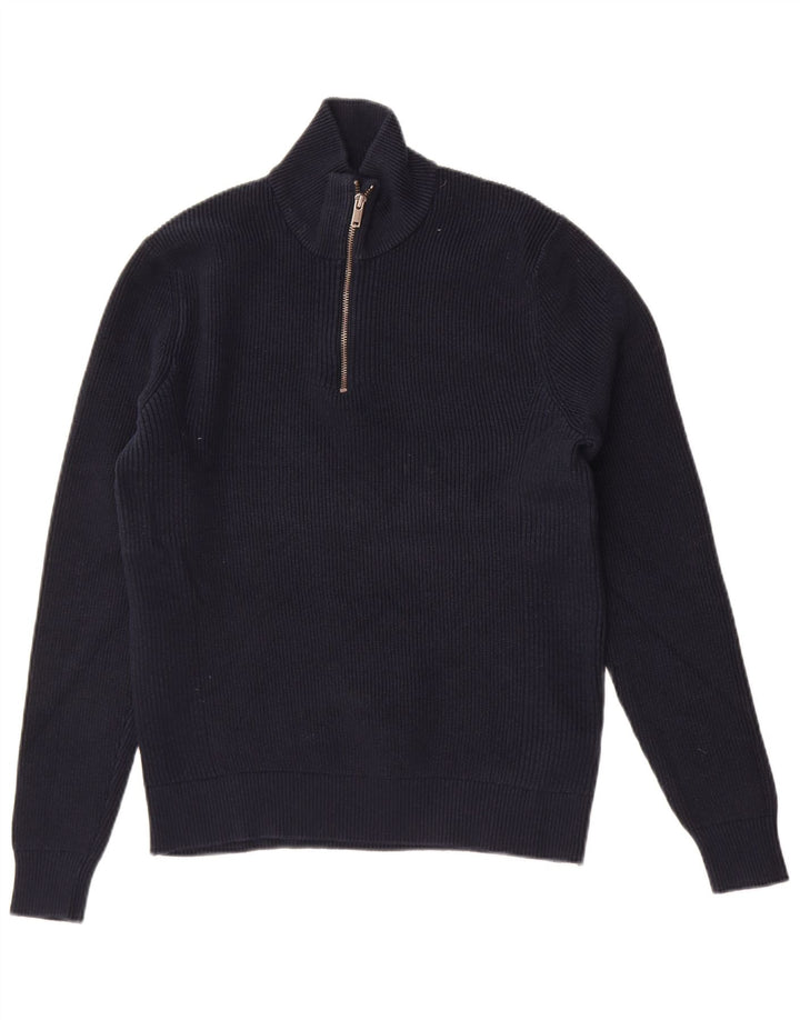 Pulover pentru femei Marks & Spencer, cu fermoar, cu gât, UK 14 Medium Bleumarin
