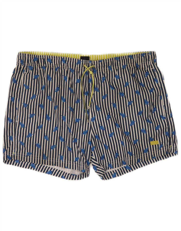 Pantaloni scurți de înot Hugo Boss pentru bărbați, cu dungi mari, albastre