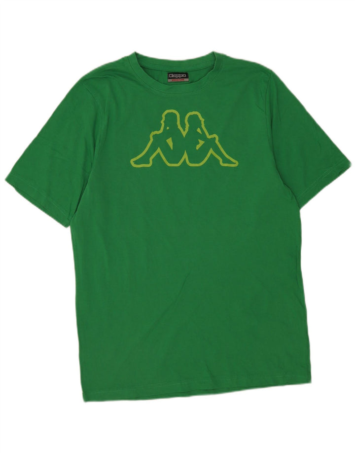 Tricou grafic pentru bărbați Kappa Top din bumbac verde mediu