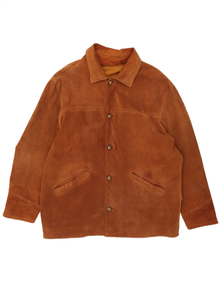 Jachetă vintage pentru bărbați din piele intoarsa UK 42 XL maro