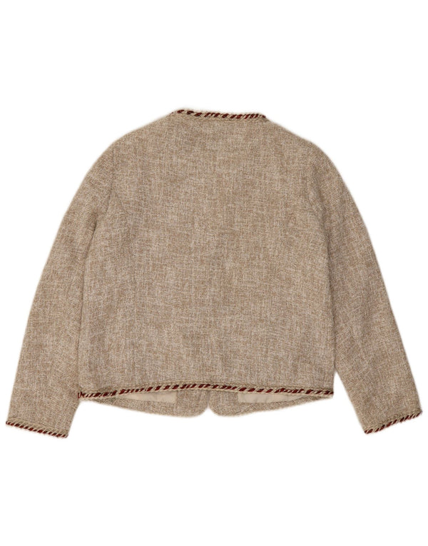 Jachetă Zara pentru femei Crop Blazer EU 44 XL Bej
