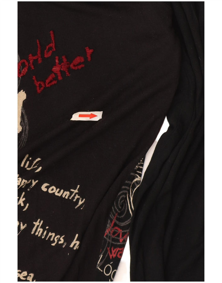 Top cu tunică grafică Desigual pentru femei, Fluture mic, negru