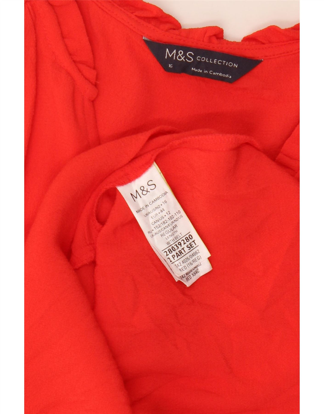 Rochie oversize cu mânecă lungă pentru femei Marks & Spencer UK 16 Roșu mare
