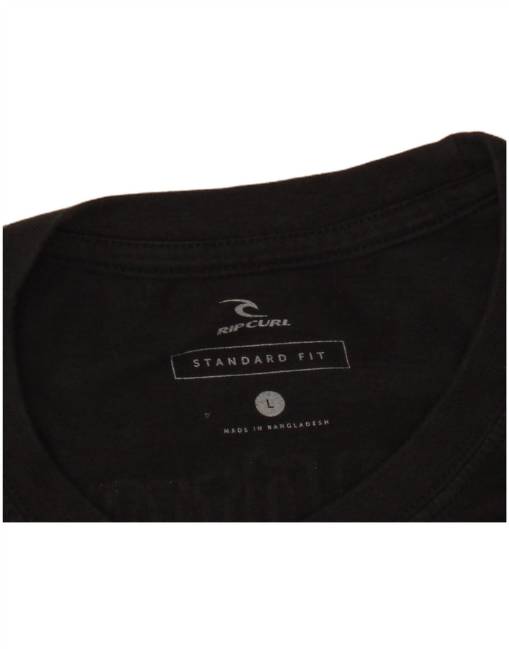 Tricou grafic Rip Curl pentru bărbați, cu croiala standard, mare, negru