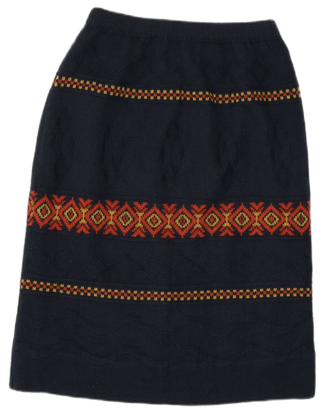 Fusta midi vintage pentru femei W28 Medium bleumarin Argyle/Diamond