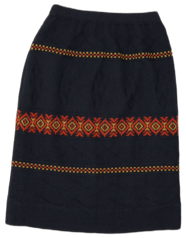 Fusta midi vintage pentru femei W28 Medium bleumarin Argyle/Diamond