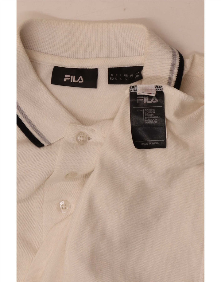 Tricou polo Fila pentru bărbați, mare, alb, bumbac