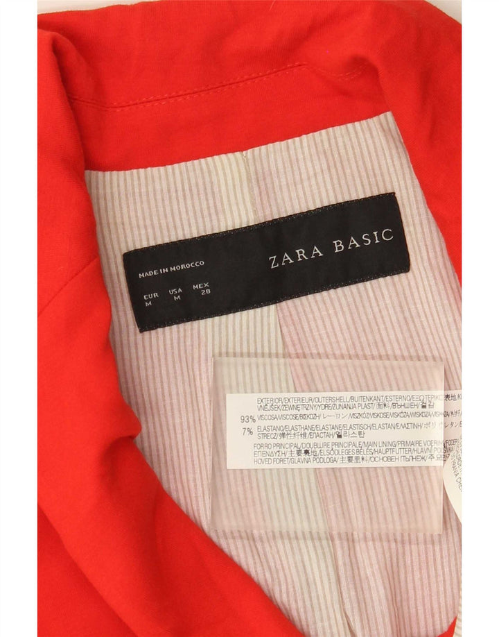 Sacou blazer pentru femei Zara, cu 1 nasture, UK 12, viscoză roșie medie