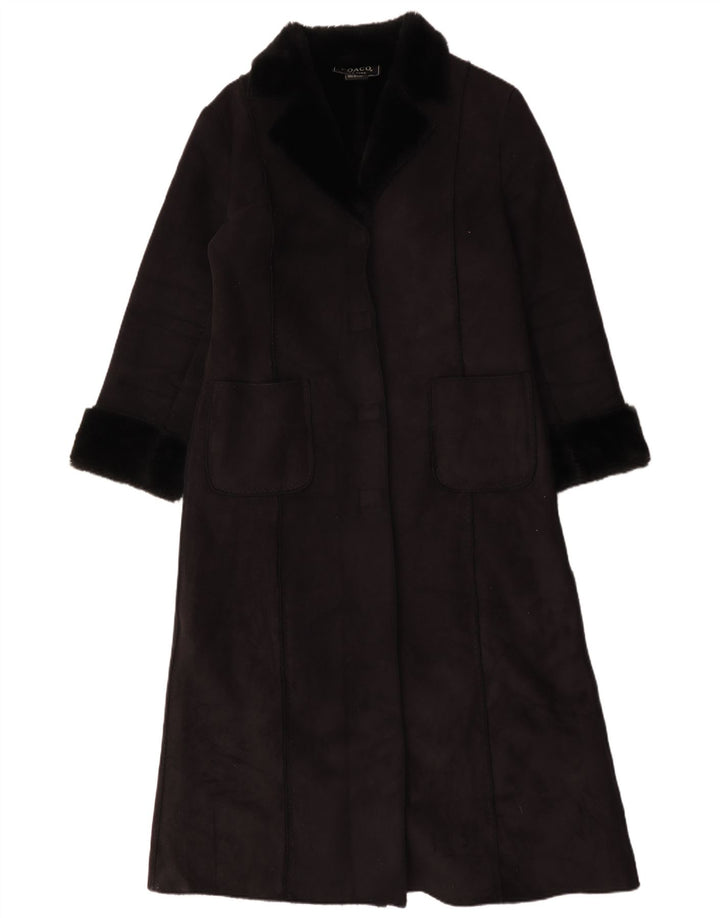 Pardesiu supradimensionat Sherpa Vintage pentru femei UK 16 Poliester negru mare