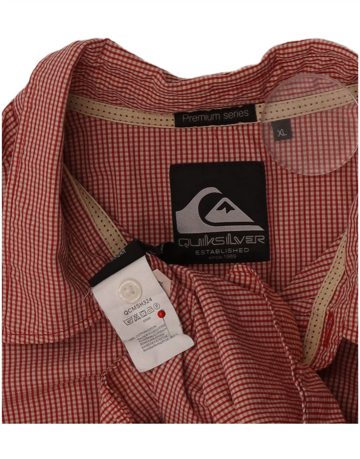 Cămașă pentru bărbați Quiksilver XL, bumbac roșu Gingham