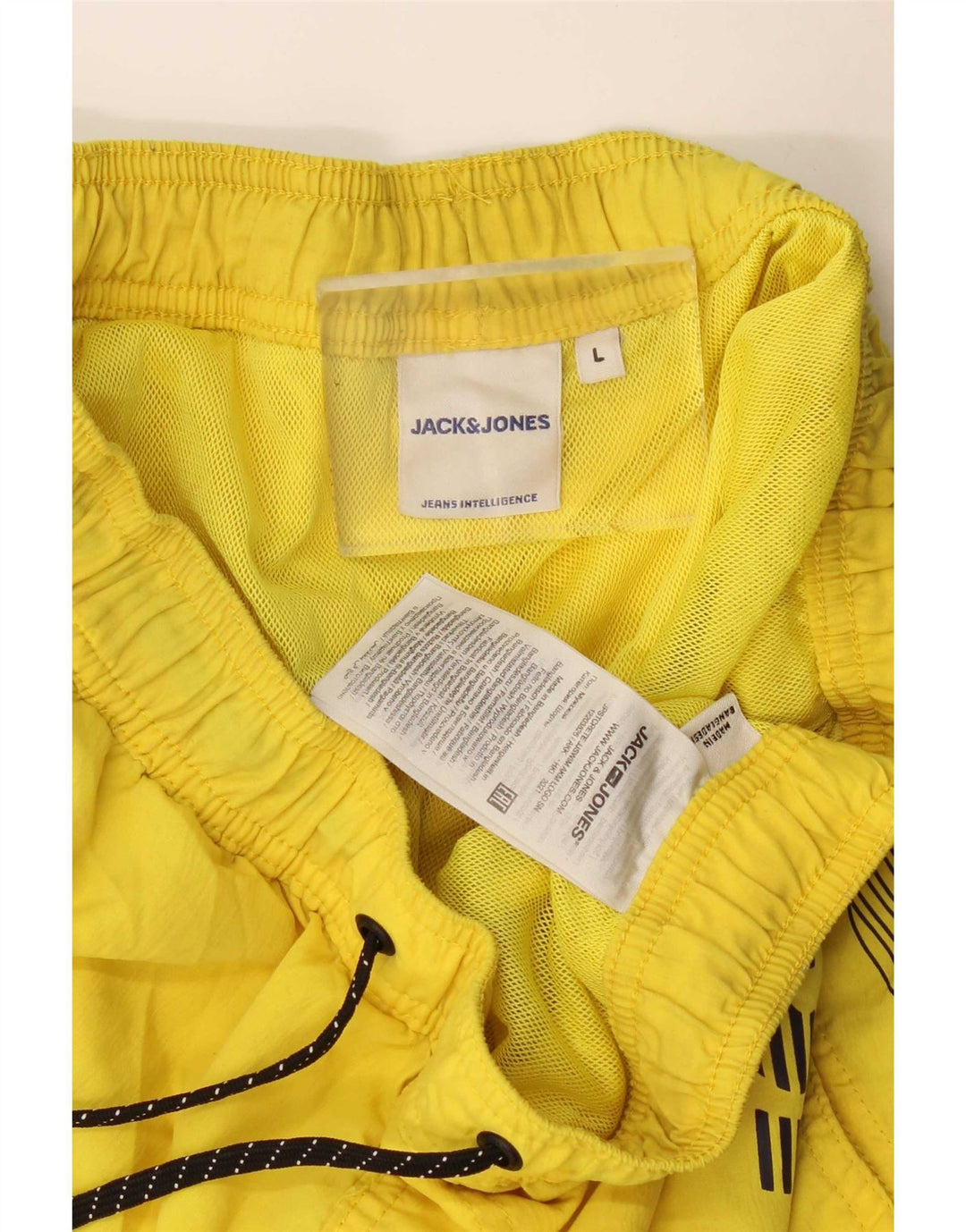 Pantaloni scurți de înot cu grafică Jack & Jones pentru bărbați, din poliester galben mare
