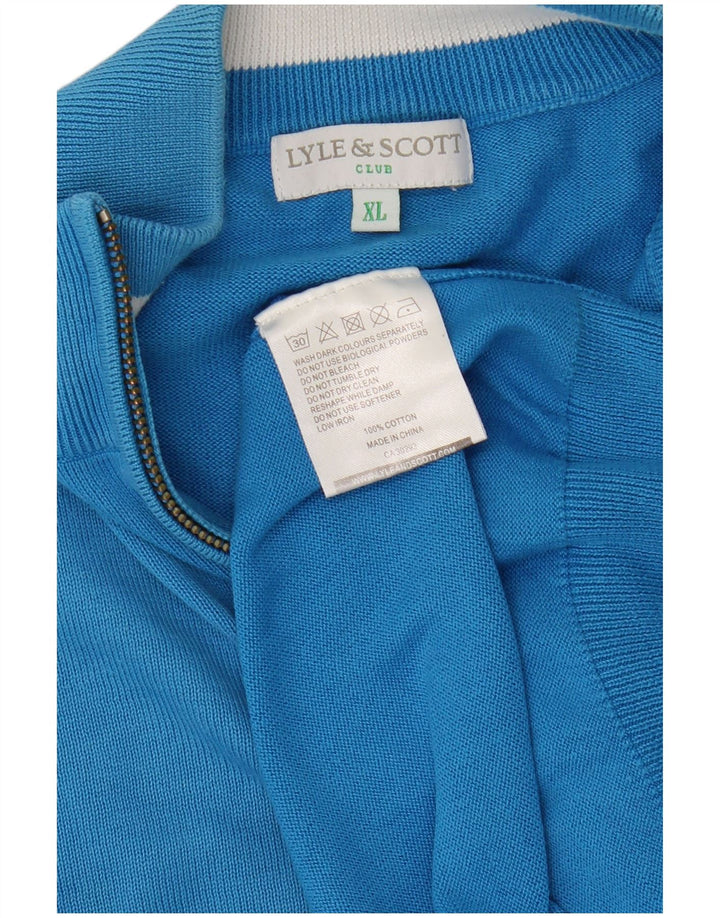 Pulover Lyle & Scott pentru bărbați, cu fermoar și gât, bumbac XL, albastru