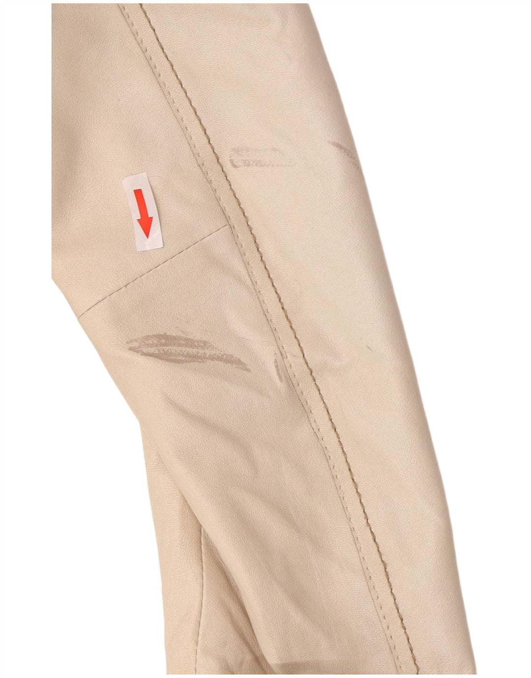 Jachetă vintage din piele crop pentru femei UK 8 Bej mic