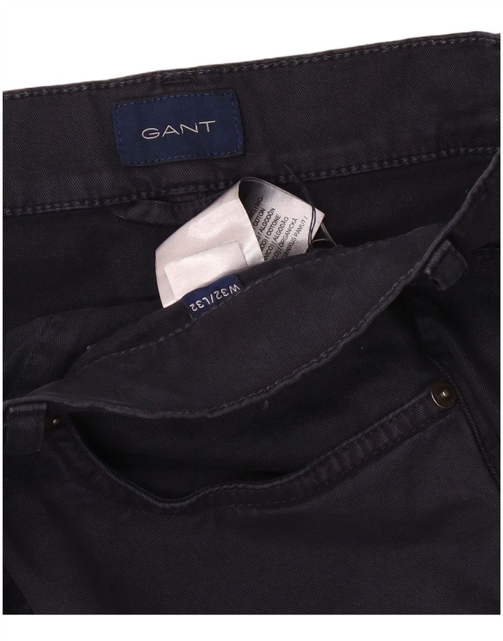 Pantaloni casual drepti pentru bărbați Gant L32 L32 Bumbac bleumarin