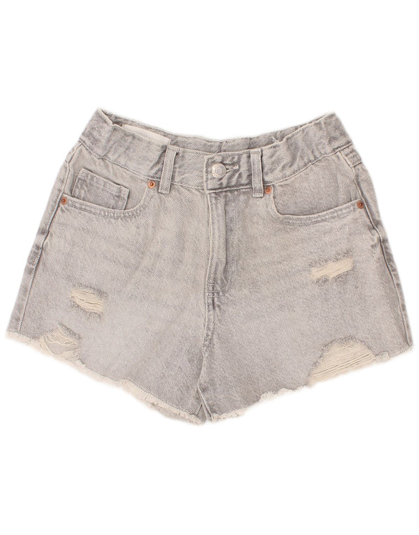 Pantaloni scurți din denim distressed pentru fete Zara 11-12 ani W24 gri