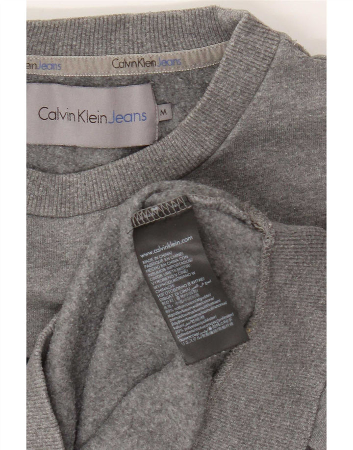 Hanorac grafic pentru bărbați Calvin Klein Jeans, pulat, gri mediu