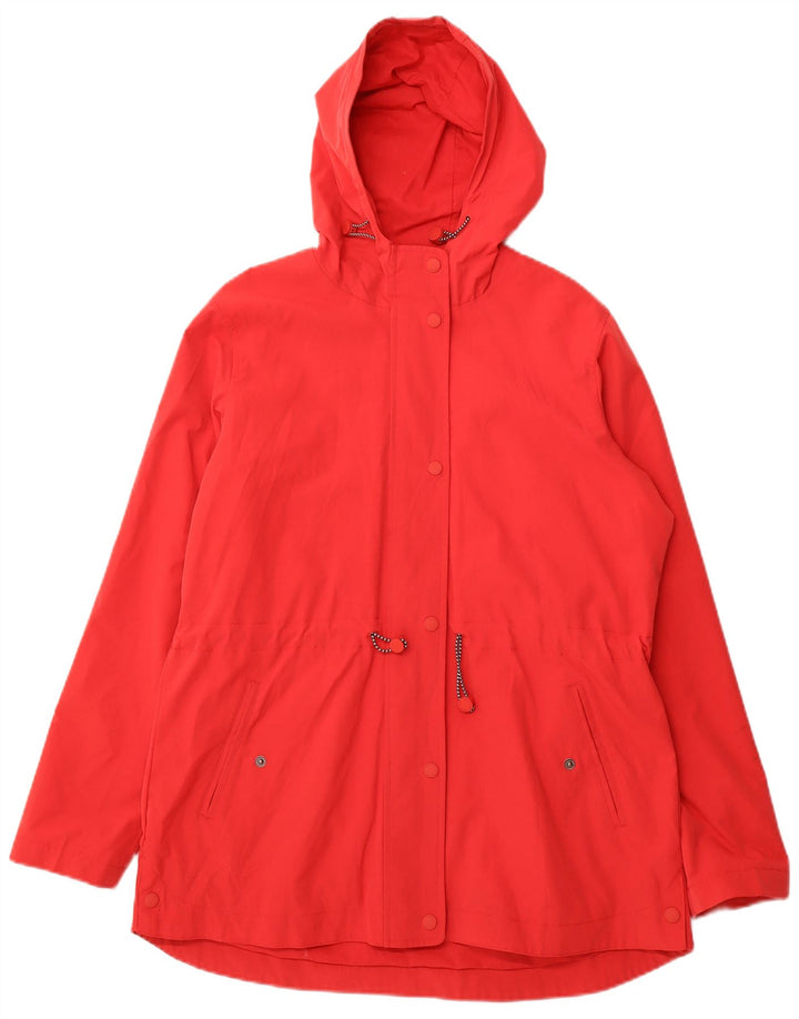 FAT FACE Womens Hooded Windbreaker Jacket UK 14 Large  Red Polyester