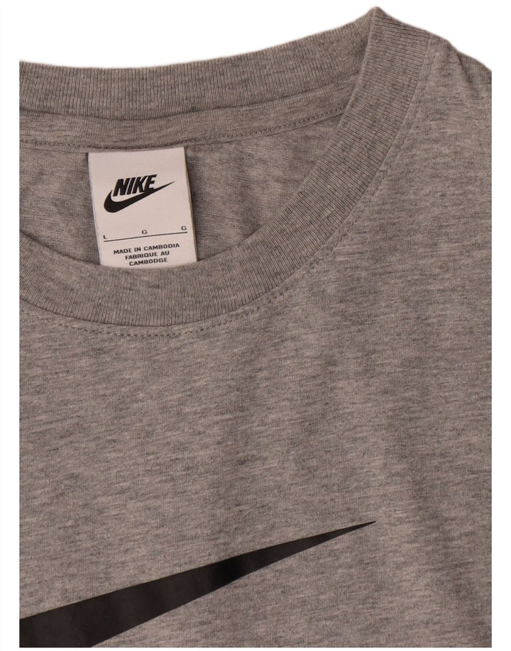 Tricou grafic Nike pentru bărbați Top mare din bumbac gri