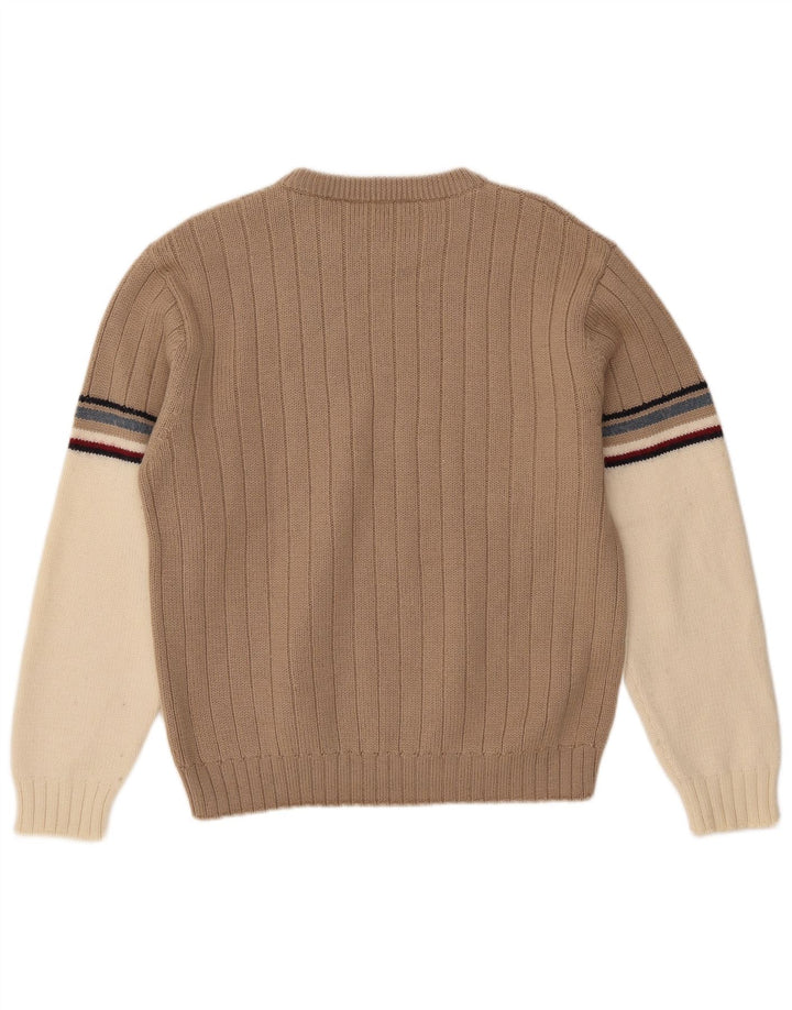 Pulover pentru bărbați Paul Smith, cu gât roșu, lână mare, bloc de culoare, bej