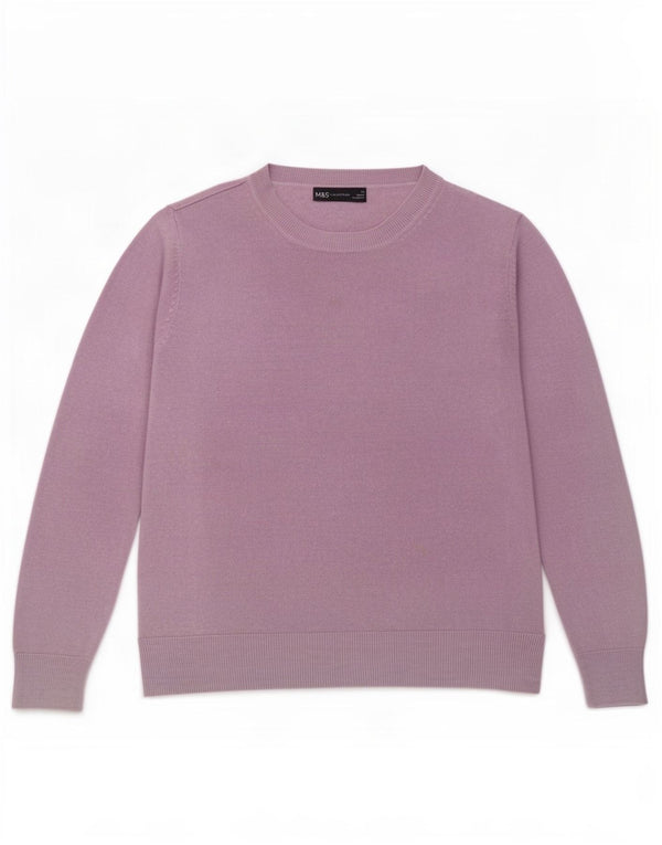 Pulover pentru femei Marks & Spencer, cu gât de barcă, UK 12, violet mediu, acrilic