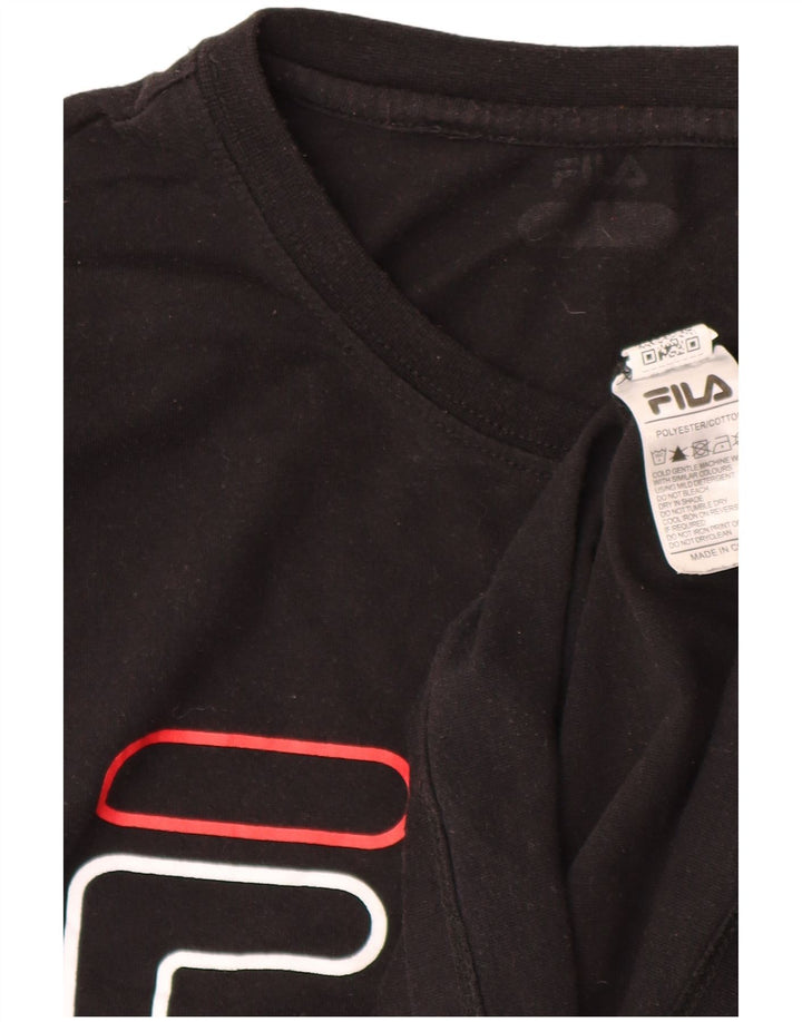 Tricou cu grafică pentru bărbați Fila Top Medium Negru Poliester