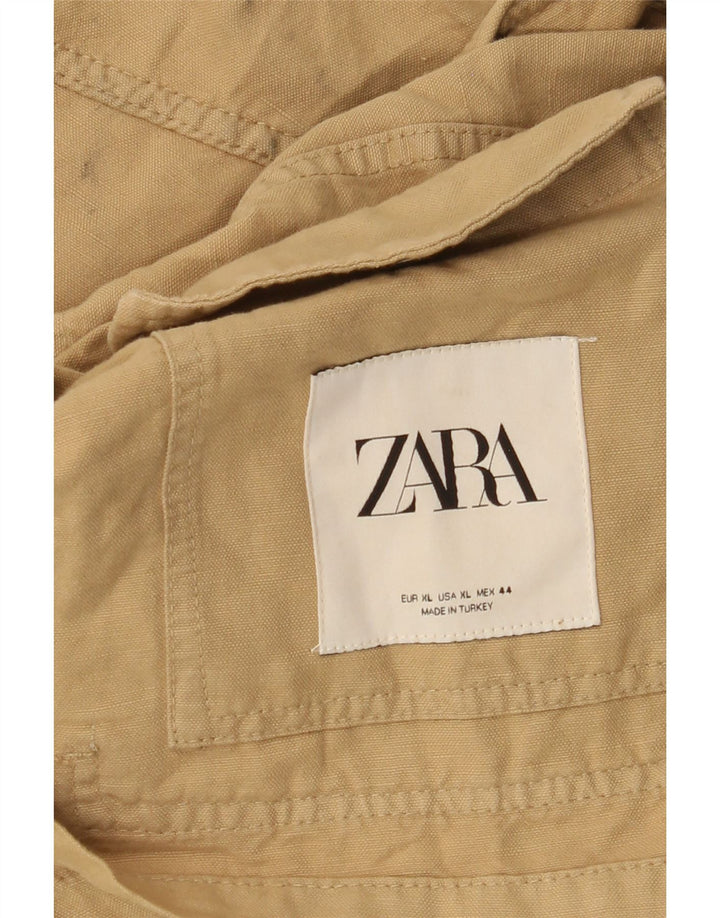 Jachetă pentru bărbați Zara UK 42 XL, bumbac, bej