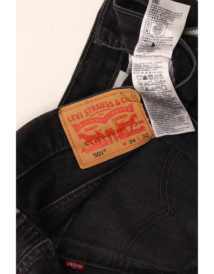 Blugi 501 drepti pentru bărbați Levi's W34 L32 bumbac negru