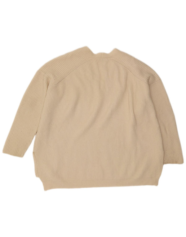 Pulover oversized cu decolteu în V pentru femei All Saints UK 14 Medium Off White