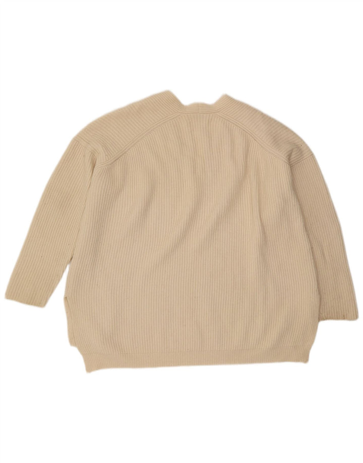 Pulover oversized cu decolteu în V pentru femei All Saints UK 14 Medium Off White
