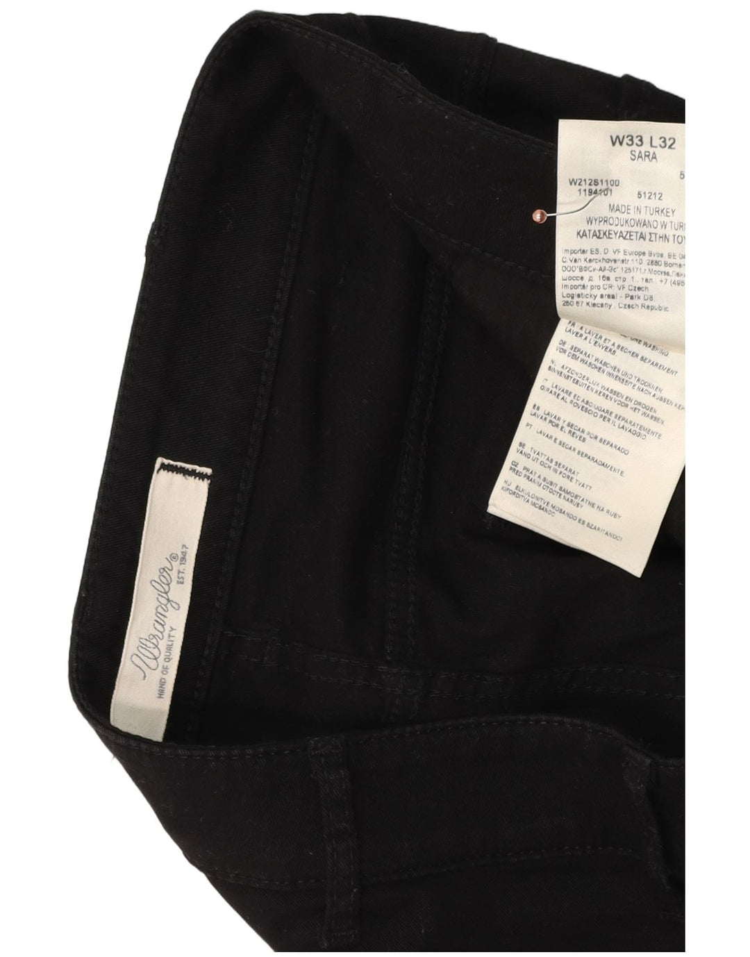 WRANGLER Pantaloni drepti pentru femei Sara W33 L32 bumbac negru