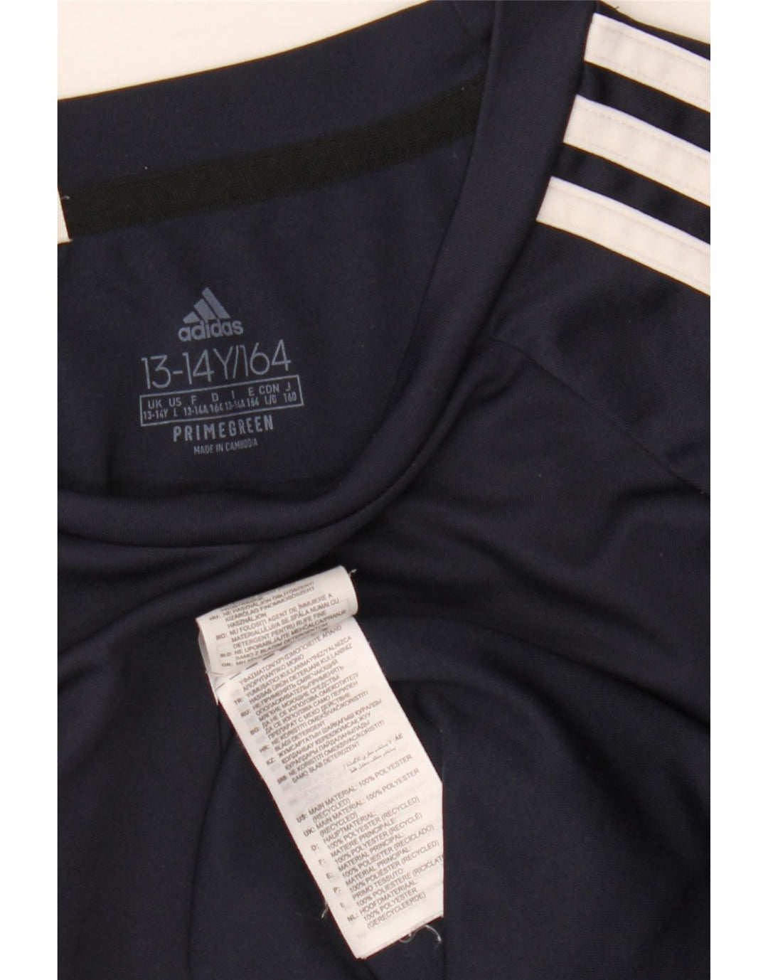 Tricou ADIDAS Aeroready pentru băieți, 13-14 ani, poliester bleumarin